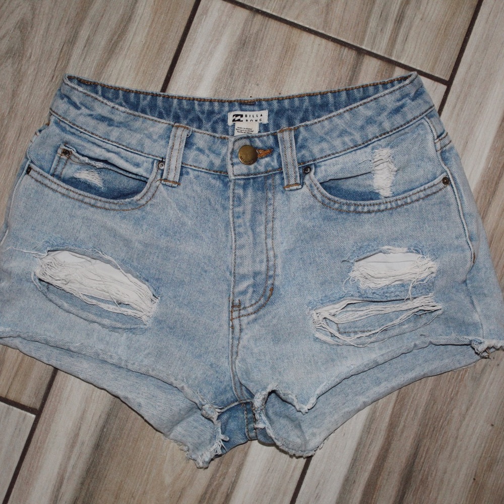 Denim Blue Distressed Women's Shorts